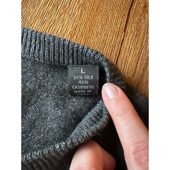 Lyle & Scott Scotland Silk & Cashmere Gray Sweater Size Large - Picture 4 of 6